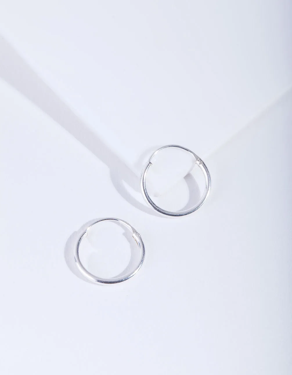 Ornate Style Safe Style Sterling Silver 12mm Hoop Earrings