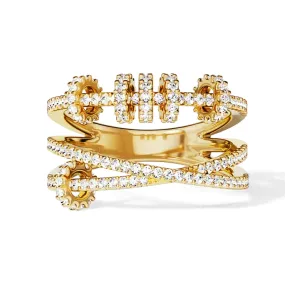 Vintage Appearance Intertwined Pave Studded Promise Ring