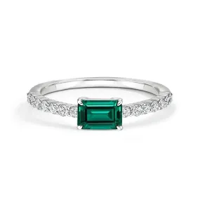 Bold Present Lab Grown Emerald and Diamond Promise Ring