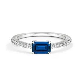 Artisan Decoration Perfect Match Lab Grown Sapphire and Diamond Promise Ring