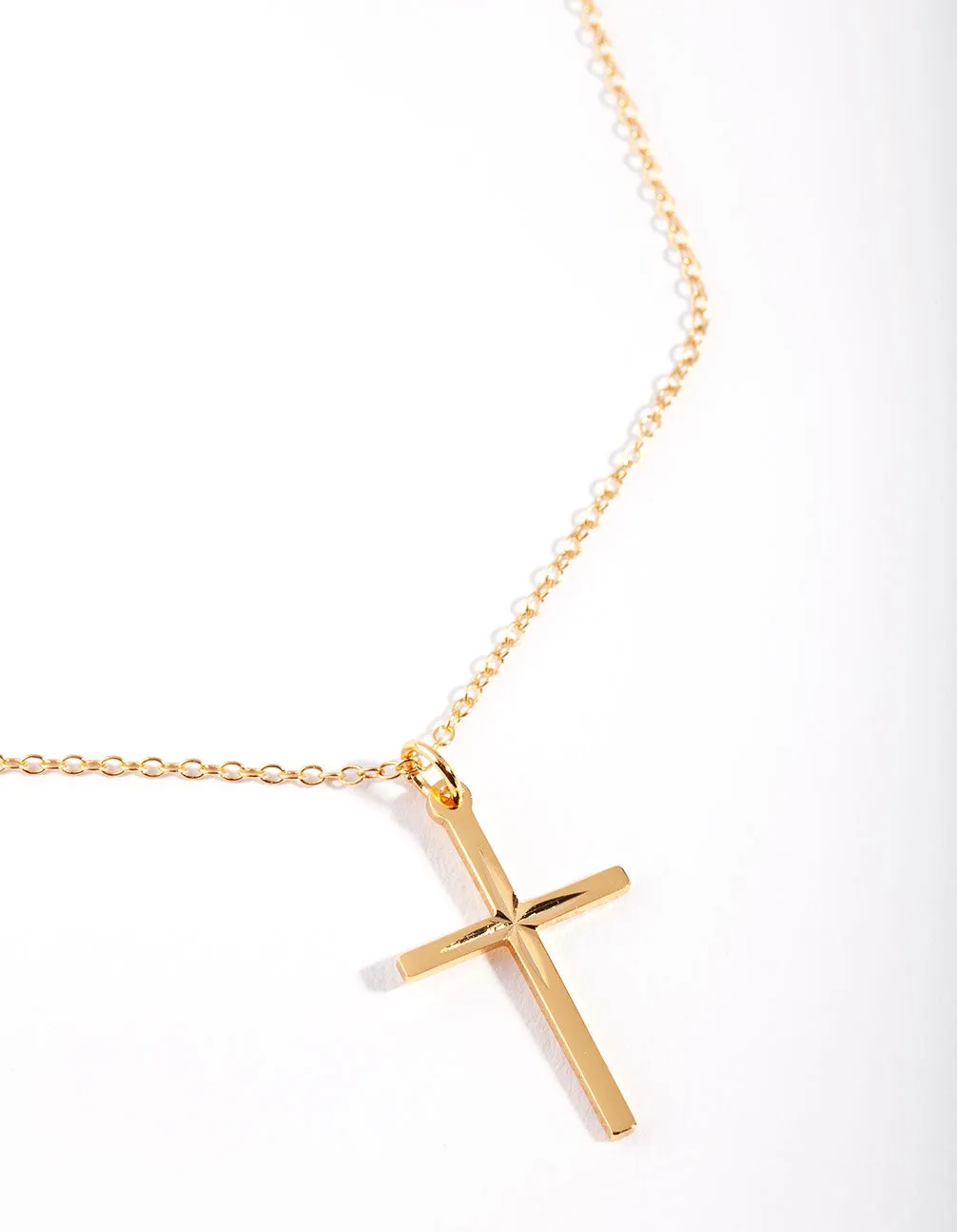 Sterling Silver Gold Cross Necklace Minimalist Design