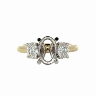Diamond Three stone Oval Semi Mount Glam Choice Timeless Line