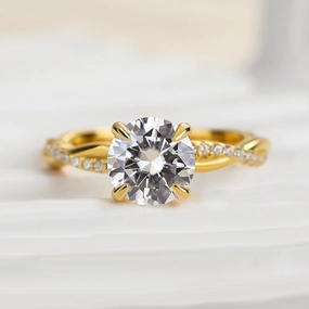 Eye-Catching Craft Sleek Detail Louily 1.25 Carat Twist Round Cut Engagement Ring In Sterling Silver