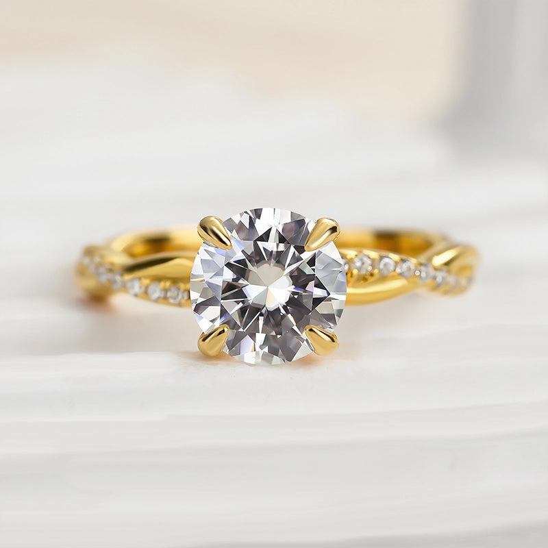 Louily 1.25 Carat Twist Round Cut Engagement Ring In Sterling Silver Timeless Impression