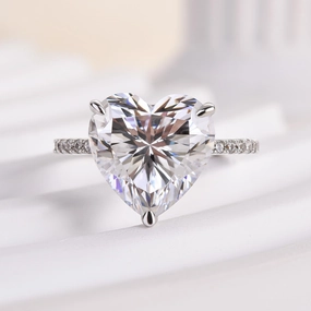 Louily Elegant Heart Cut Engagement Ring For Women In Sterling Silver Charming Gems Handcrafted Quality
