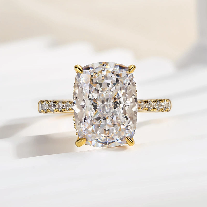 Louily Exclusive Crushed Ice Cushion Cut Engagement Ring For Women In Sterling Silver Daily Essential Gift Moment