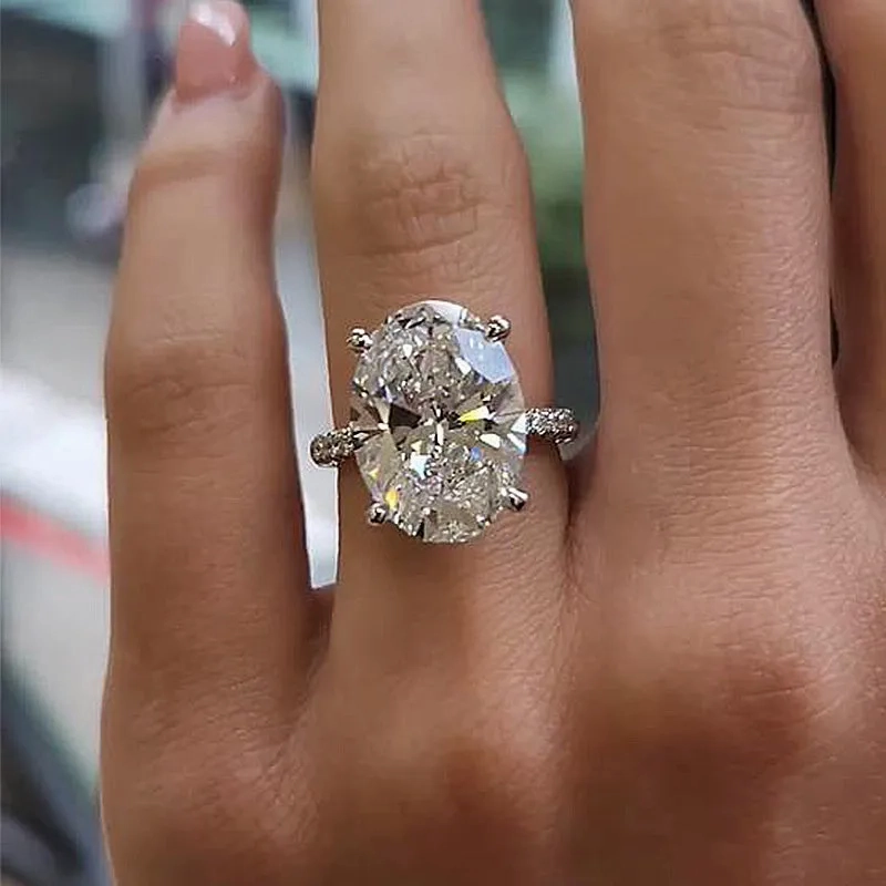 Unique Shine Daily Accessories Louily Exclusive Oval Cut Simulated Diamond Engagement Ring