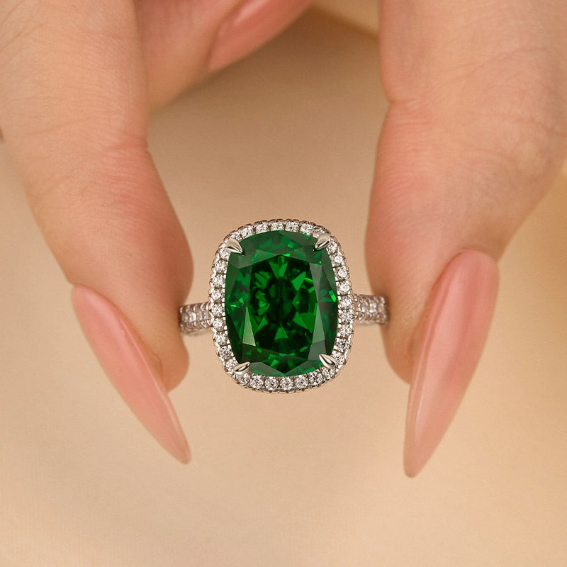 Louily Gorgeous Halo Cushion Cut Paraiba Tourmaline Engagement Ring In Sterling Silver Boho Charm