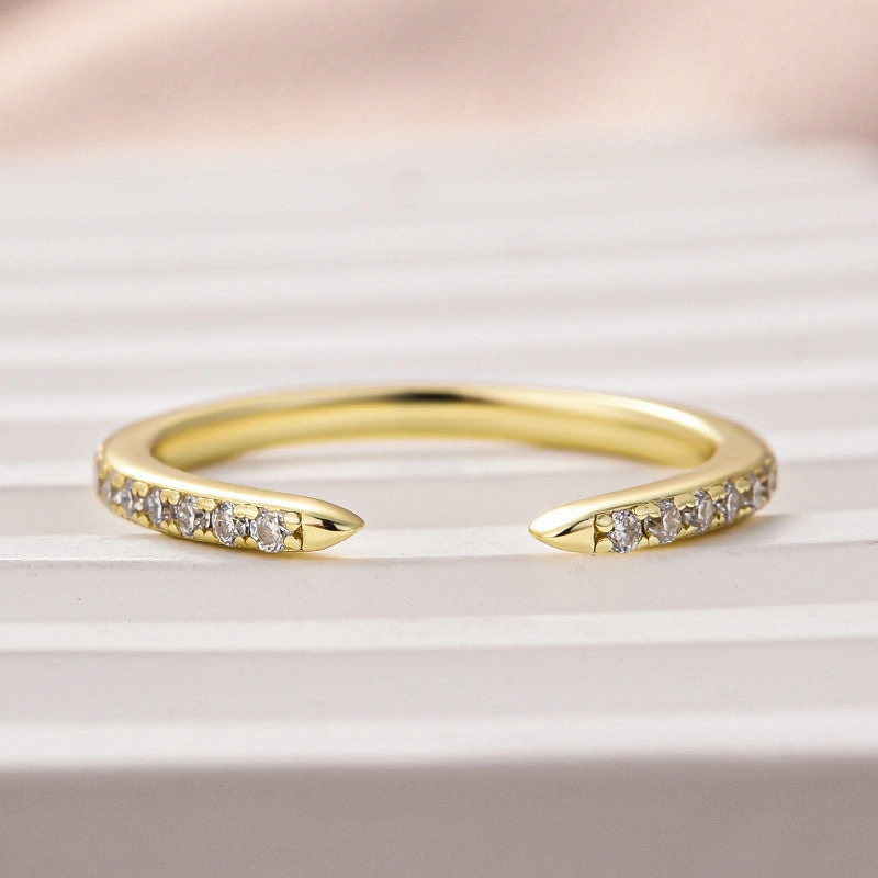 Louily Open Moissanite Diamond Pav?? Spacer Ring Shimmering Detail Vibrant Highlight