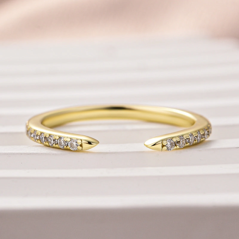 Workwear Style Louily Open Moissanite Diamond Pav?? Spacer Ring