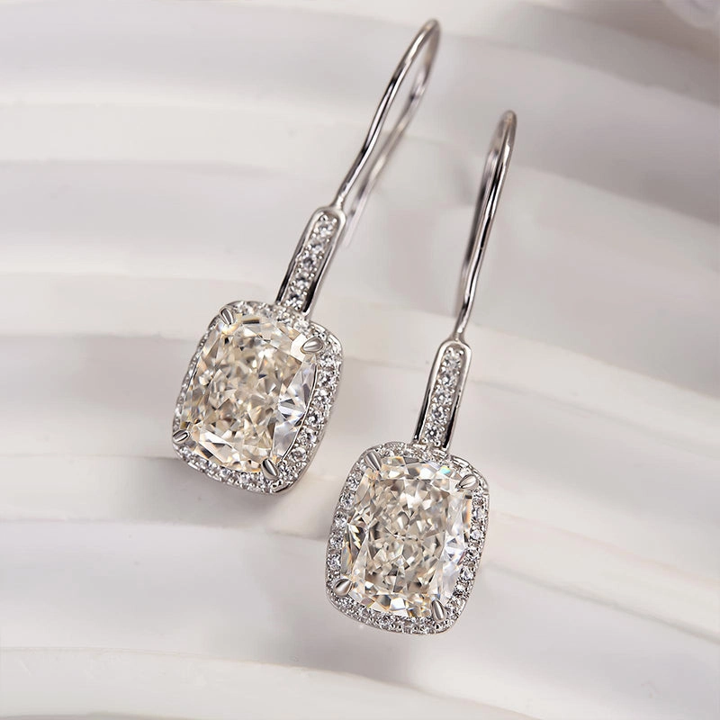 Bright Accent Louily Special Halo Cushion Cut Women's Earrings