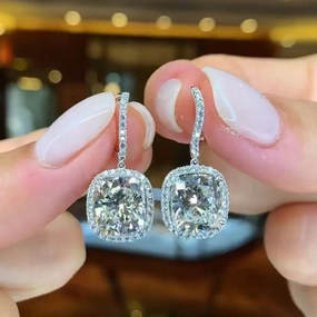 Louily Special Halo Design Cushion Cut Women's Earrings Chic Accessories