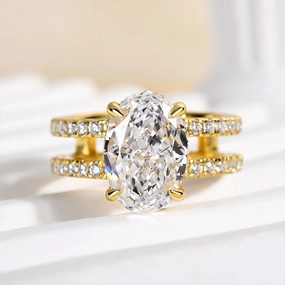 Fashion Appeal Festival Outfit Louily Special Oval Cut Split Shank DesigncEngagement Ring