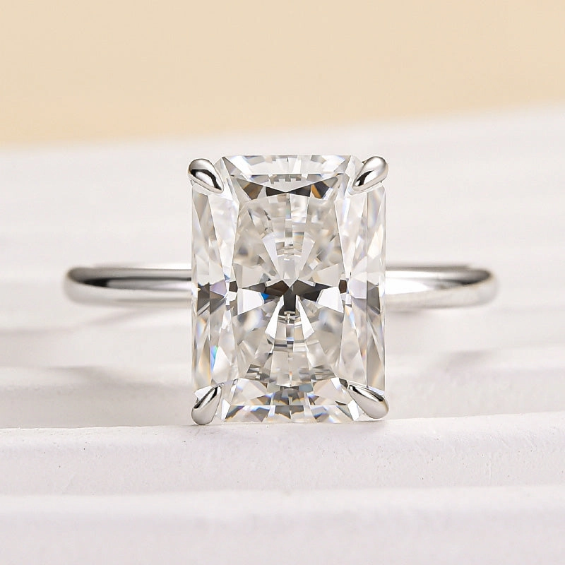 Statement Shine Louily Timeless Moissanite 4.5 Ct Radiant Cut Engagement Ring