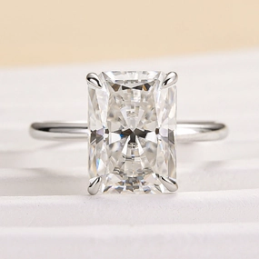 Vibrant color Louily Timeless Moissanite 4.5 Ct Radiant Cut Engagement Ring