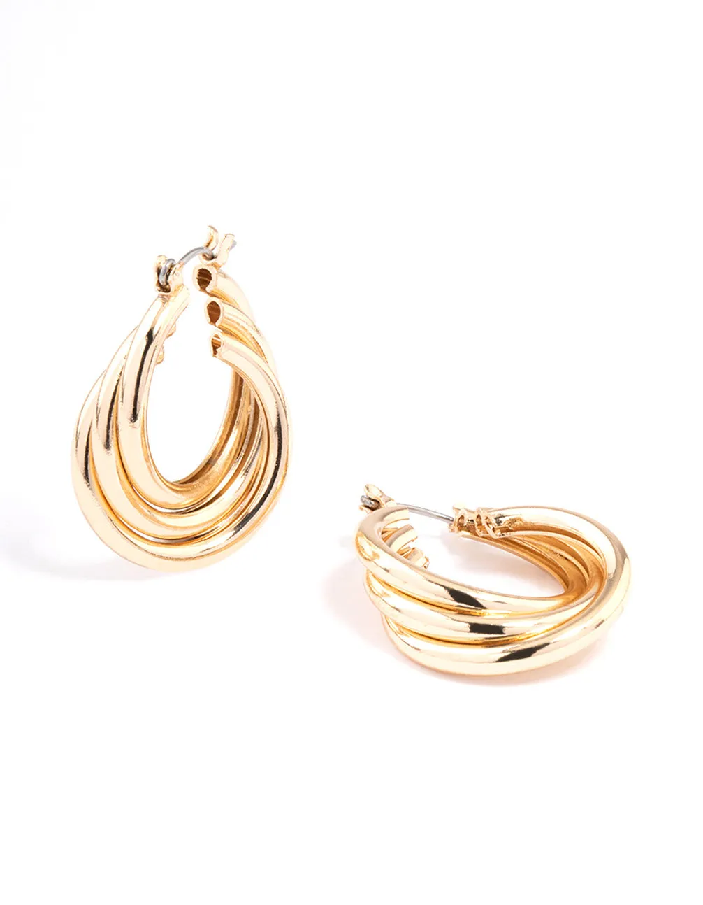 Everyday Piece Geometric Piece Gold Classic Twisted Hoop Earrings