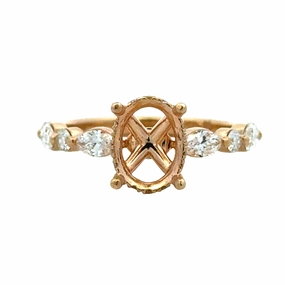 Bold Pieces Design 14KY Hidden Halo Diamond Semi-Mount