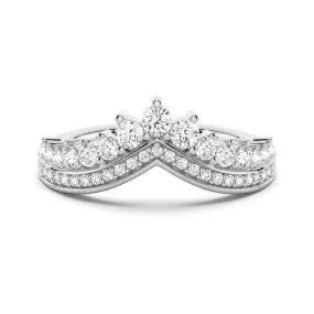 Handcrafted Accessory Luxe Crown Curved Moissanite Wedding Band