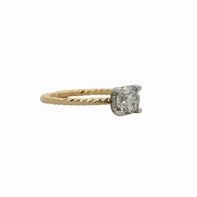 Event Ready Layer Look 14K Two-Tone Hidden Halo Diamond Engagement Ring