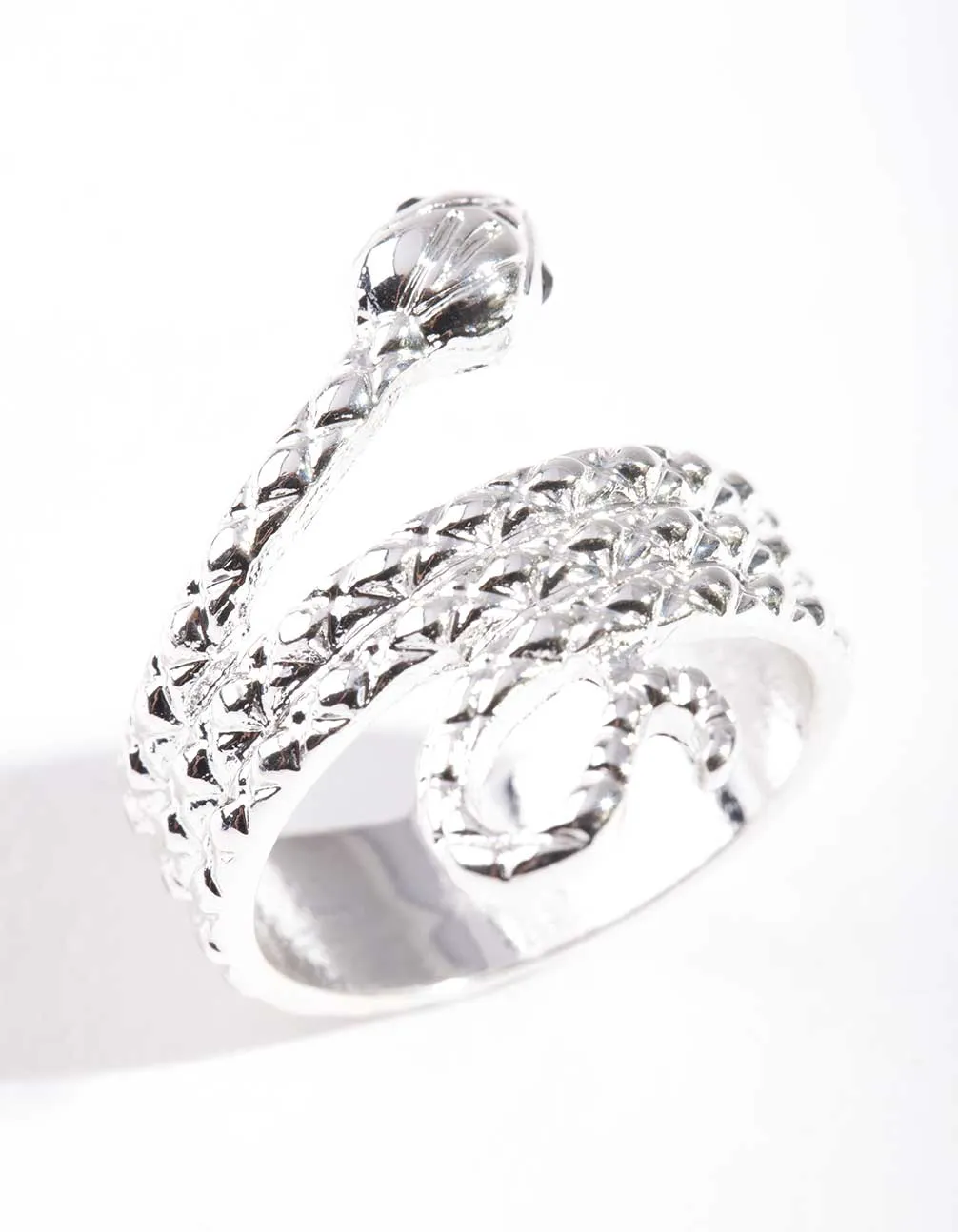 Silver Etched Snake Ring Vintage design