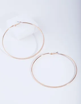 Gold Flat Edge Hoop 9cm Earring Pack Delicate Accent Delicate Item