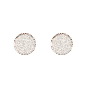 Silver Glitter Inlay Disc Earrings Affordable option Stylish Essential