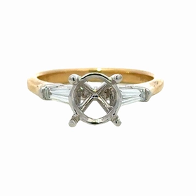 2-Tone Semi-mount with Baguette Diamonds Statement Shine