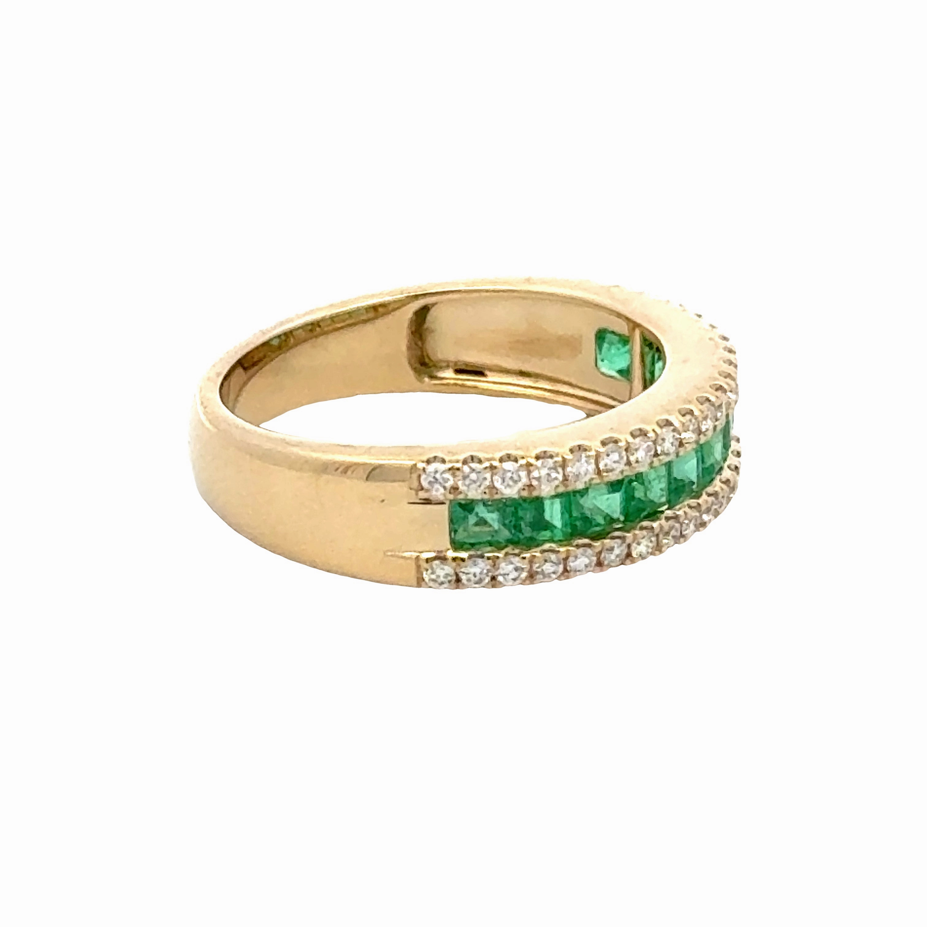Effortless Shine Pure Accent Diamond and Emerald Stackable Band