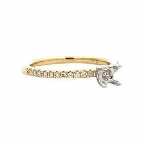Charming Jewelry Two-tone Semi Mount (0.15cttw)