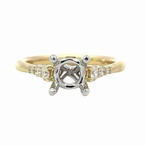 Casual Design Elegant Embellishments 14KYW Diamond Semi Mount