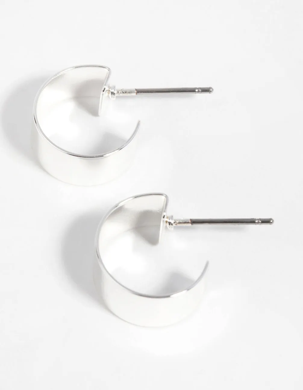 Fashionable Decoration Unique Feature Silver Thick Hoop Earrings