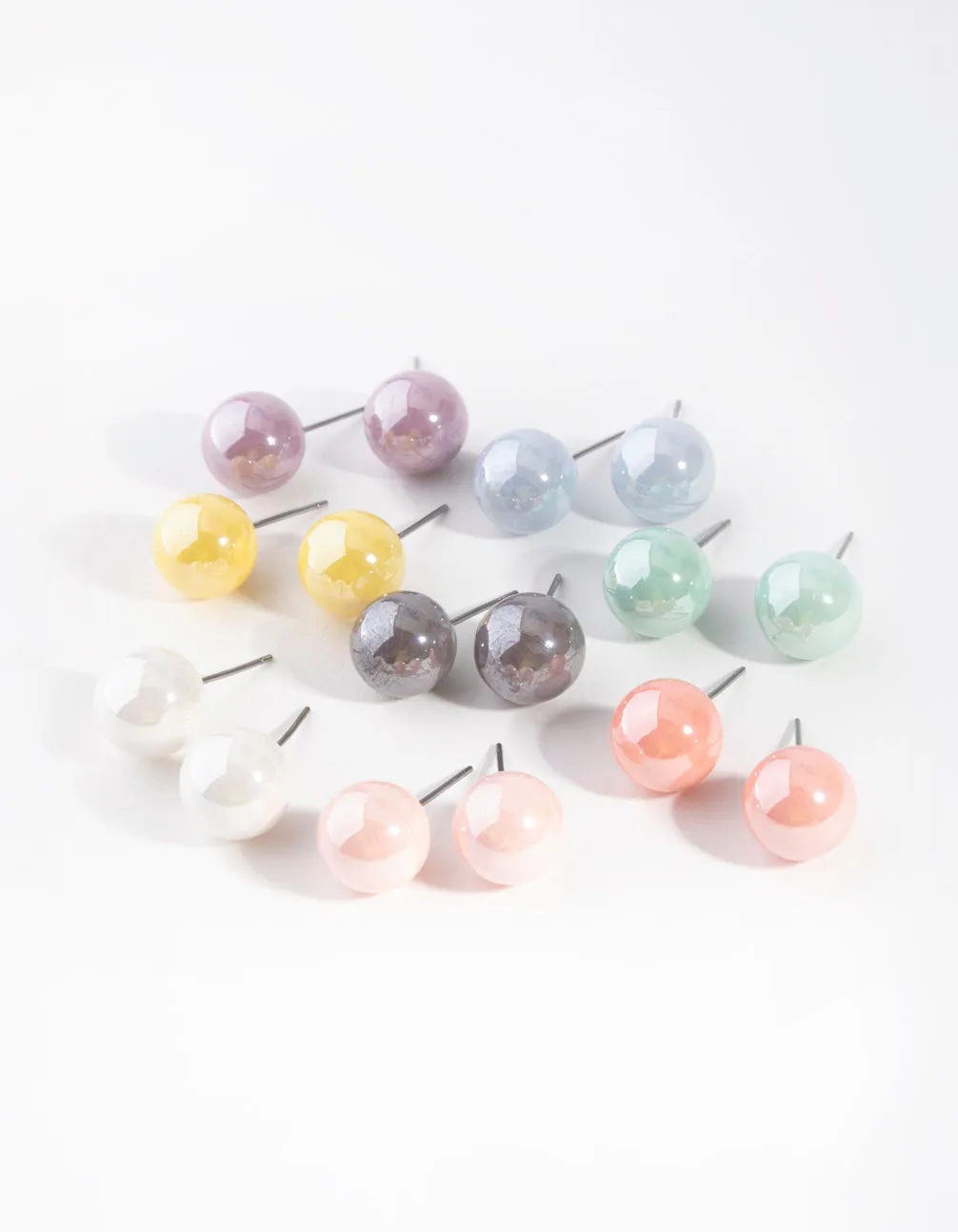 Matte Ball Stud Earring 8-Pack Delicate Piece