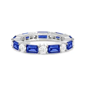 Timeless Created Sapphire and Lab Grown Diamond Eternity Band Delicate Style