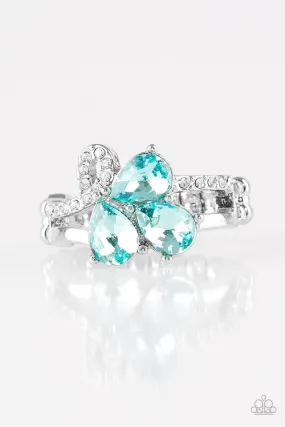 Paparazzi Accessories ?Friends In High-End Places - Blue Ring?Flat Rate Ship $4.50? Textured Feel Figurative Art