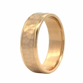 Comfort Fit Hammered Band Flawless Glow Event Edge