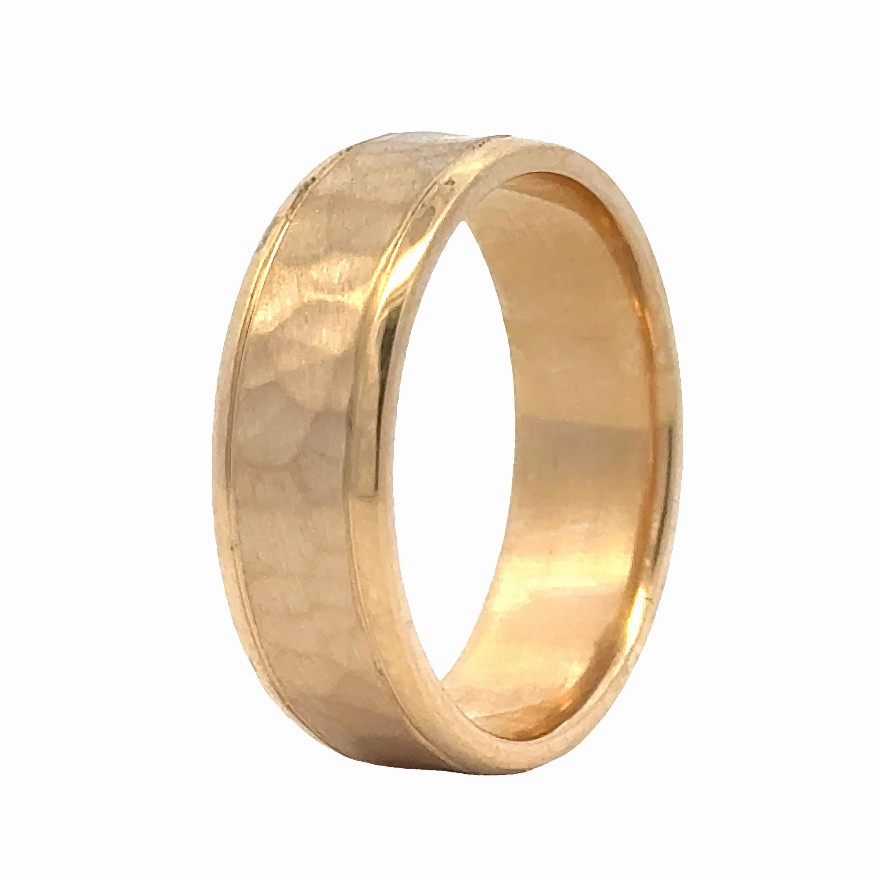 Comfort Fit Hammered Band Flawless Glow Event Edge