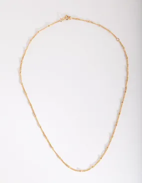 Gold Plated Sterling Silver Bead Chain Necklace Nature Lover