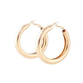 Gorgeous Jewelry Unique Accent Gold Chunky Hoop Earrings