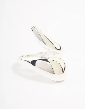 Meaningful Design Silver Plated Pointed Swoop Ring