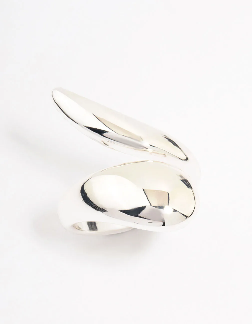 Silver Plated Pointed Swoop Ring Timeless Grace
