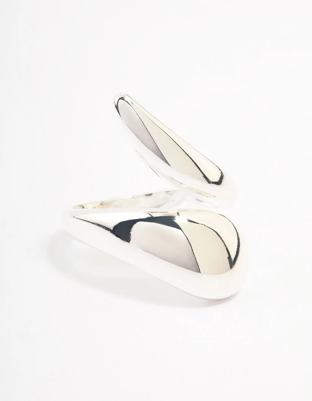 Meaningful Design Silver Plated Pointed Swoop Ring