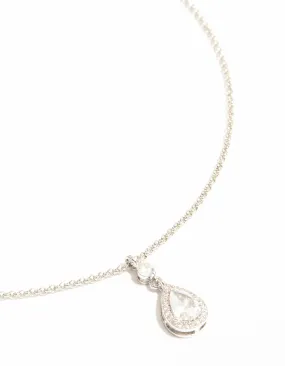 Silver Pear Cubic Zirconia Pendant Necklace Seasonal Mood Cultural Highlight