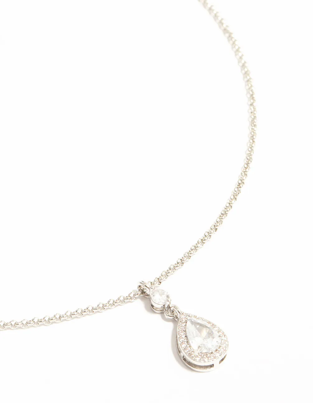 Silver Pear Cubic Zirconia Pendant Necklace Seasonal Mood Cultural Highlight