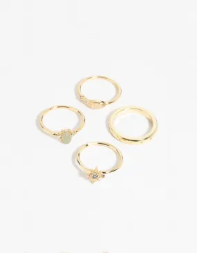 Gold Plated Semi-Precious Stone Ring Pack Special Day