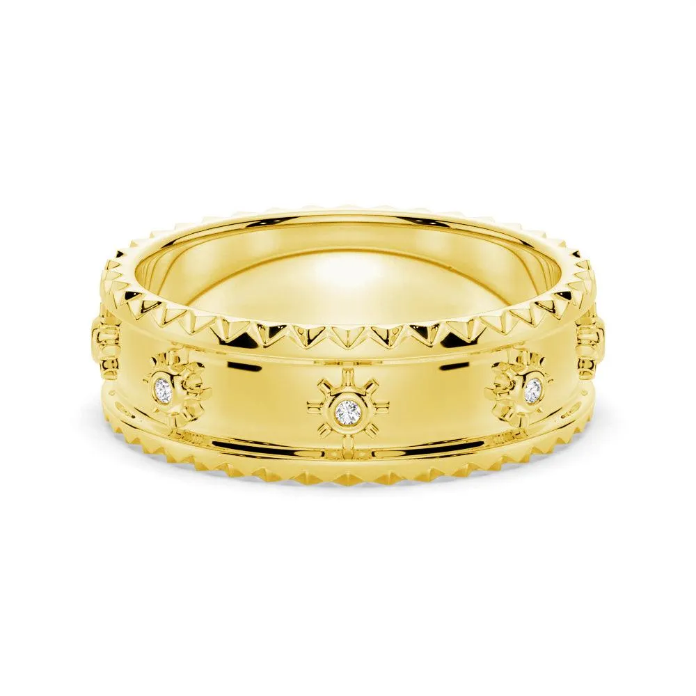 Trendy Adornment Modern Sunshine Round Cut Moissanite Fashion Ring