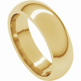 Shiny Texture 14ky Comfort Fit band (6mm) Finger 8