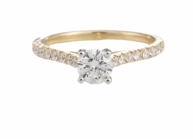 Chic Mood Bright Pop 14 Karat Yellow White Straight Engagement Ring (1.22cttw)