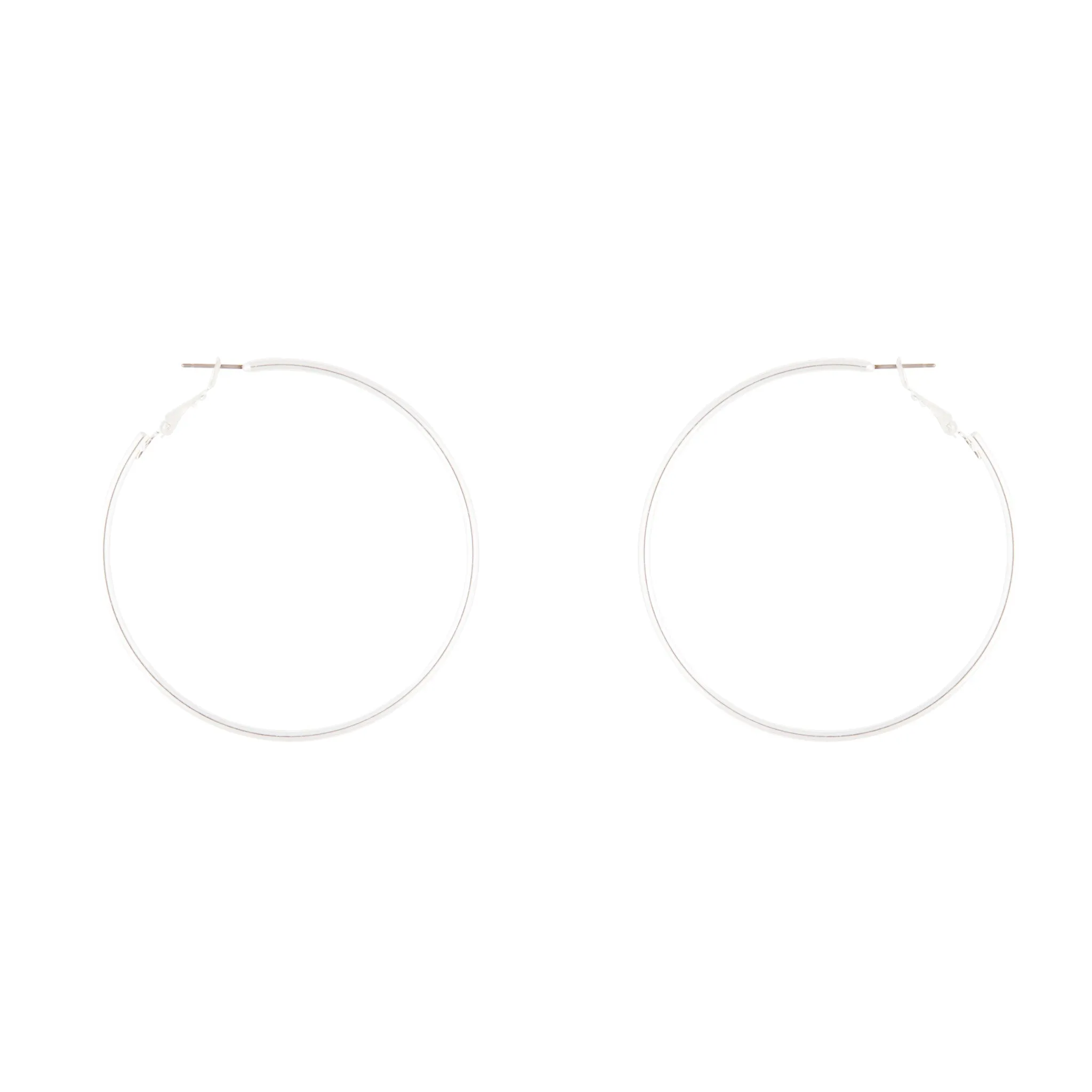 Unique Piece Refined Decor Silver Rounded 6cm Hoop Earrings