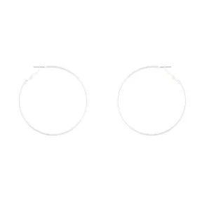 Unique Piece Refined Decor Silver Rounded 6cm Hoop Earrings