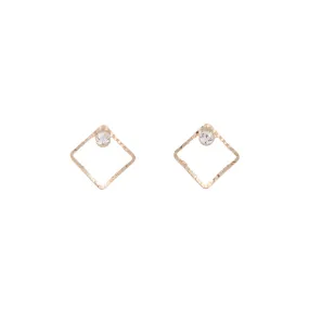 Striking Item Brilliant Element Fine Square Diamante Stud